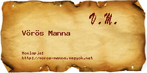 Vörös Manna névjegykártya